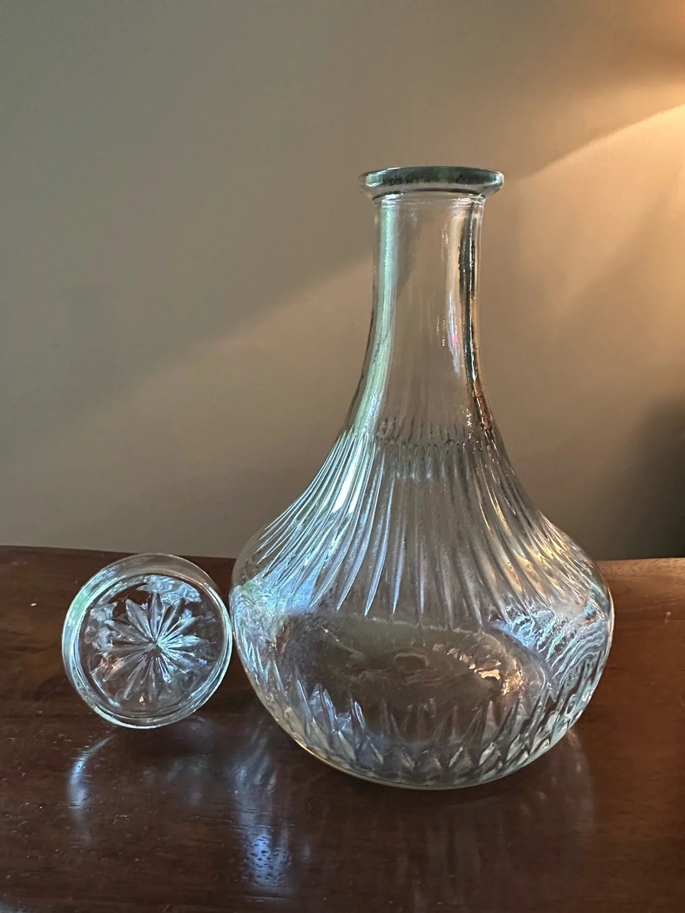 Vintage glass decanter • heavyweight • gorgeous